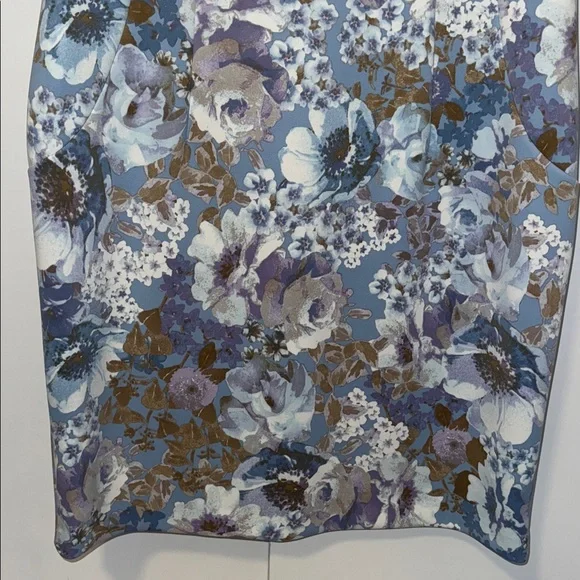 Calvin Klein Floral Sheath Dress Blue Floral Print Scuba Crepe Women’s 22 - Picture 4 of 11